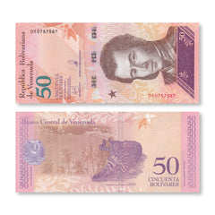 Venezuela 50 Bolívares Soberanos, 2018, B375a, P105, UNC