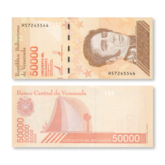 Venezuela 50,000 Bolívares Soberanos, 2019, B381b, UNC