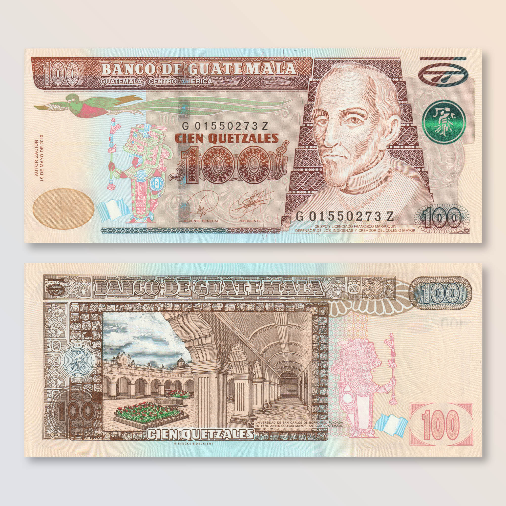 Guatemala 100 Quetzales, 2010, B601b, P126a, UNC - Robert's World Money - World Banknotes