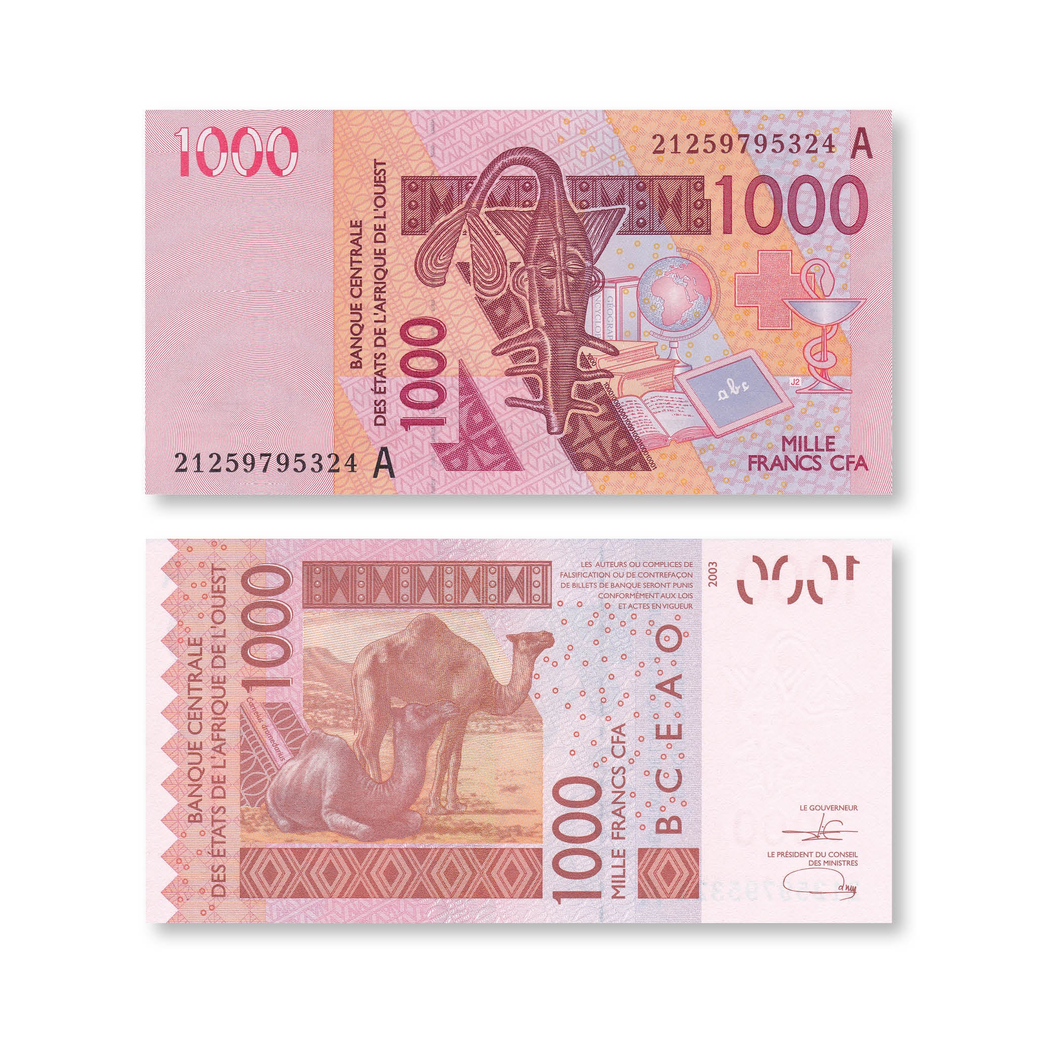 West African States, Ivory Coast, 1000 Francs, 2021, B121Au, P115A, UNC - Robert's World Money - World Banknotes