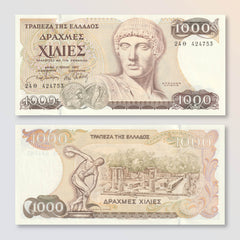 Greece 1000 Drachmai, 1987, P202a, UNC - Robert's World Money - World Banknotes