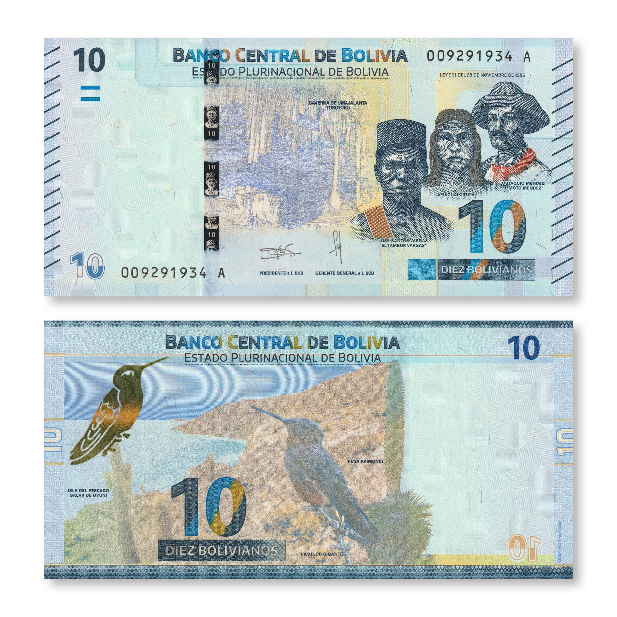 Bolivia 10 Bolivianos, 2018, B417a, P248, UNC - Robert's World Money - World Banknotes