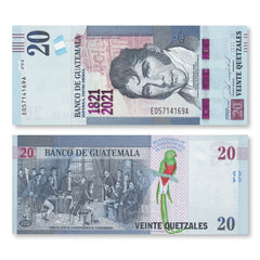 Guatemala 20 Quetzales, 2020 (2021), B610a, UNC - Robert's World Money - World Banknotes