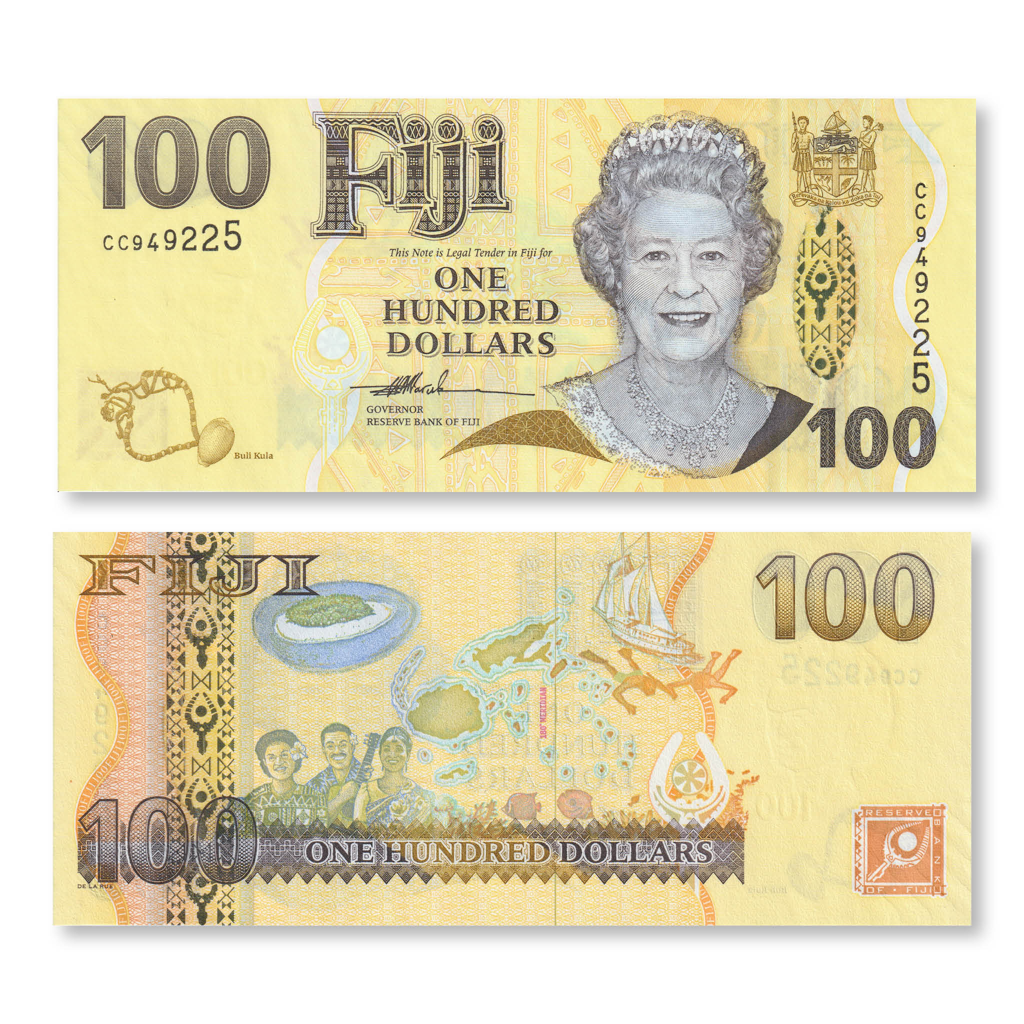 Fiji 100 Dollars, 2007, B525a, P114a, UNC - Robert's World Money - World Banknotes