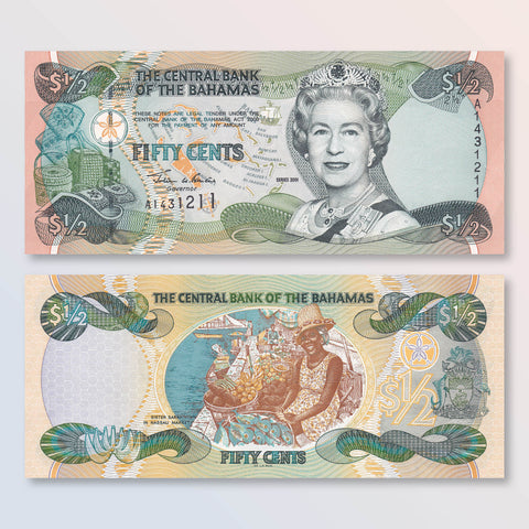 Bahamas Half Dollar, 2001, B334a, P68a, UNC - Robert's World Money - World Banknotes