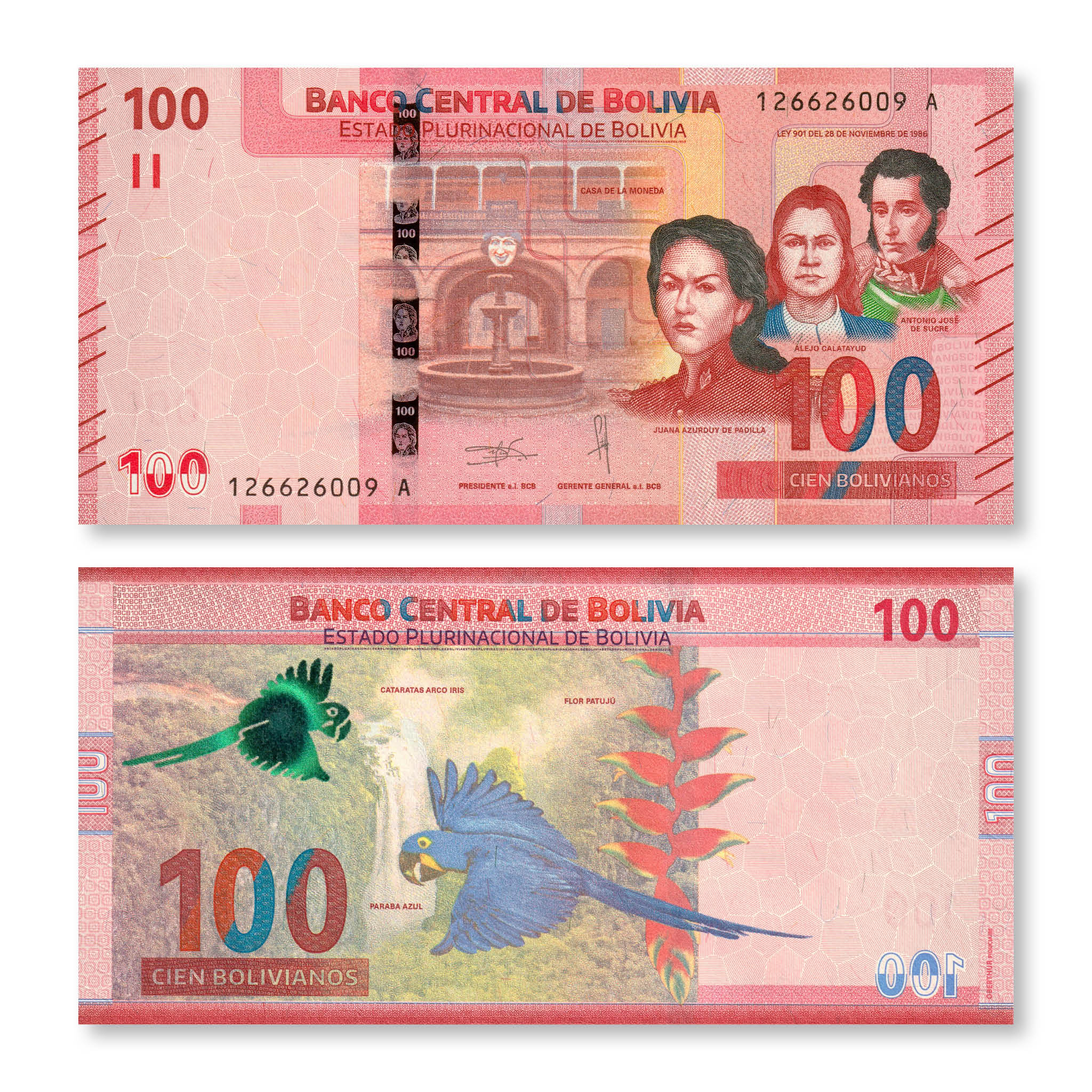 Bolivia 100 Bolivianos, 2018, B420a, UNC - Robert's World Money - World Banknotes