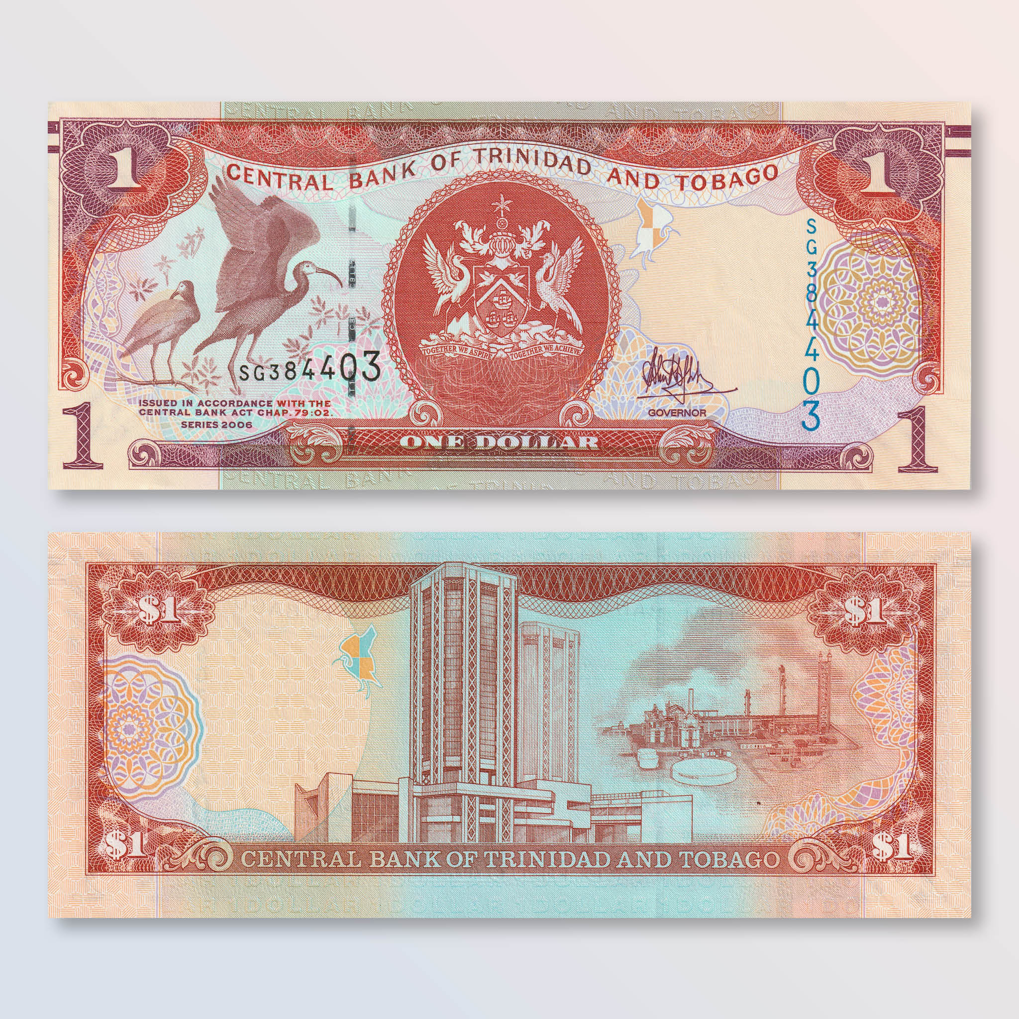 Trinidad & Tobago 1 Dollar, 2006 (2017), B228b, P46A, UNC - Robert's World Money - World Banknotes