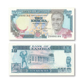 Zambia 10 Kwacha, 1989, B132b, P31b, UNC