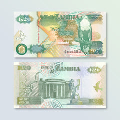 Zambia 20 Kwacha, 1992, B137a, P36a, UNC