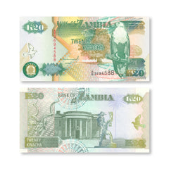 Zambia 20 Kwacha, 1992, B137a, P36a, UNC