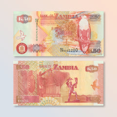 Zambia 50 Kwacha, 2007, B138g, P37f, UNC