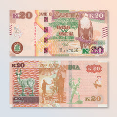Zambia 20 Kwacha, 2020, B168b, UNC