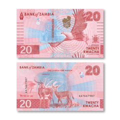 Zambia 20 Kwacha, 2024 (2025), B172a, PNL, UNC