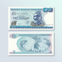 Zimbabwe 2 Dollars, 1994, B101c, P1c, UNC