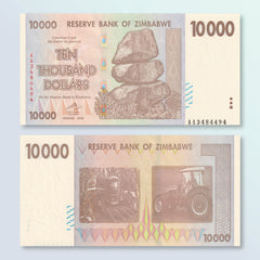 Zimbabwe 10,000 Dollars, 2008, B163a, P72, UNC