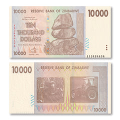 Zimbabwe 10,000 Dollars, 2008, B163a, P72, UNC