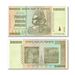 Zimbabwe 20 Billion Dollars, 2008, B177a, P86, UNC