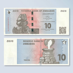 Zimbabwe 10 ZiG, 2024, B201a, UNC