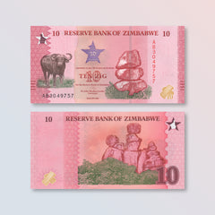 Zimbabwe 10 ZiG, 2026, Upgraded Big 5, B206a, UNC