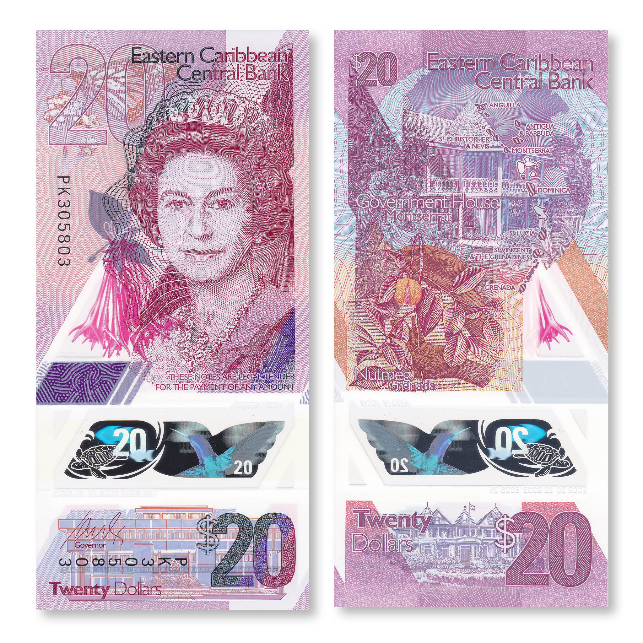 East Caribbean States 20 Dollars, 2019, B242a, UNC - Robert's World Money - World Banknotes