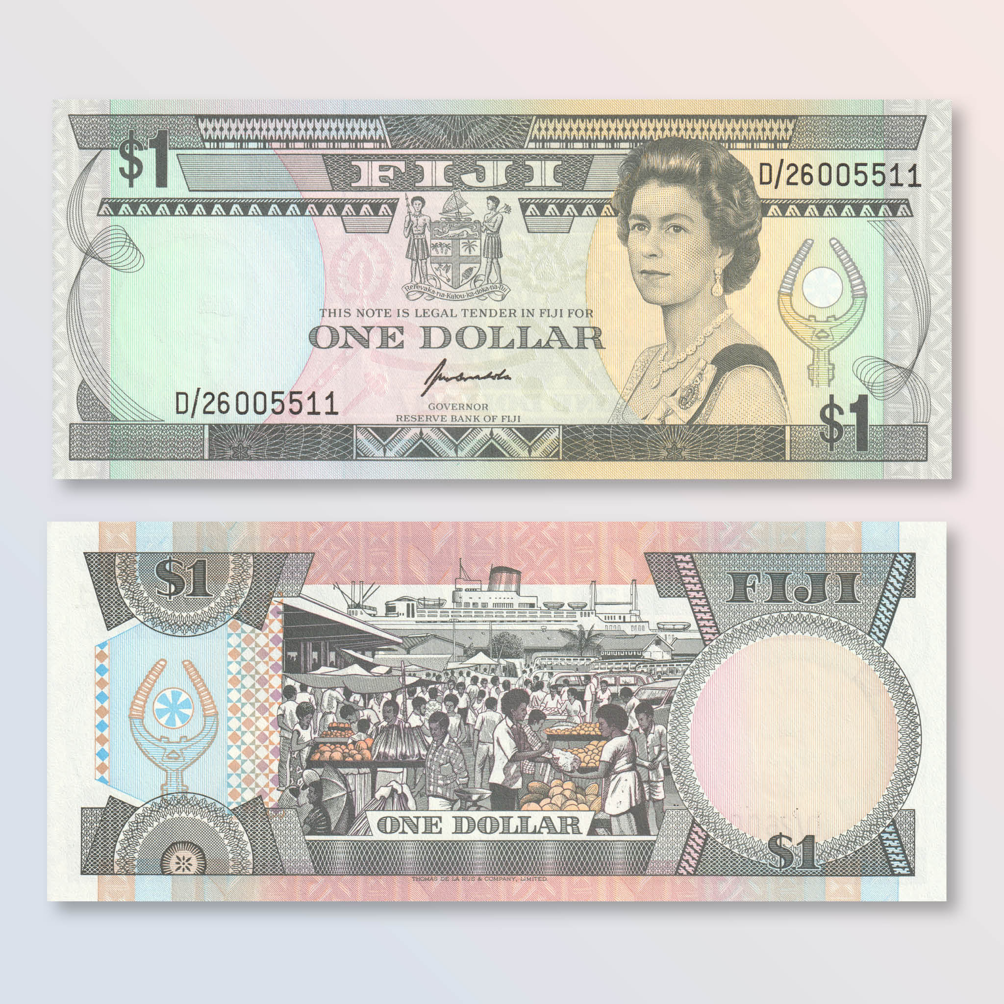 Fiji 1 Dollar, 1993, B501b, P89a, UNC - Robert's World Money - World Banknotes