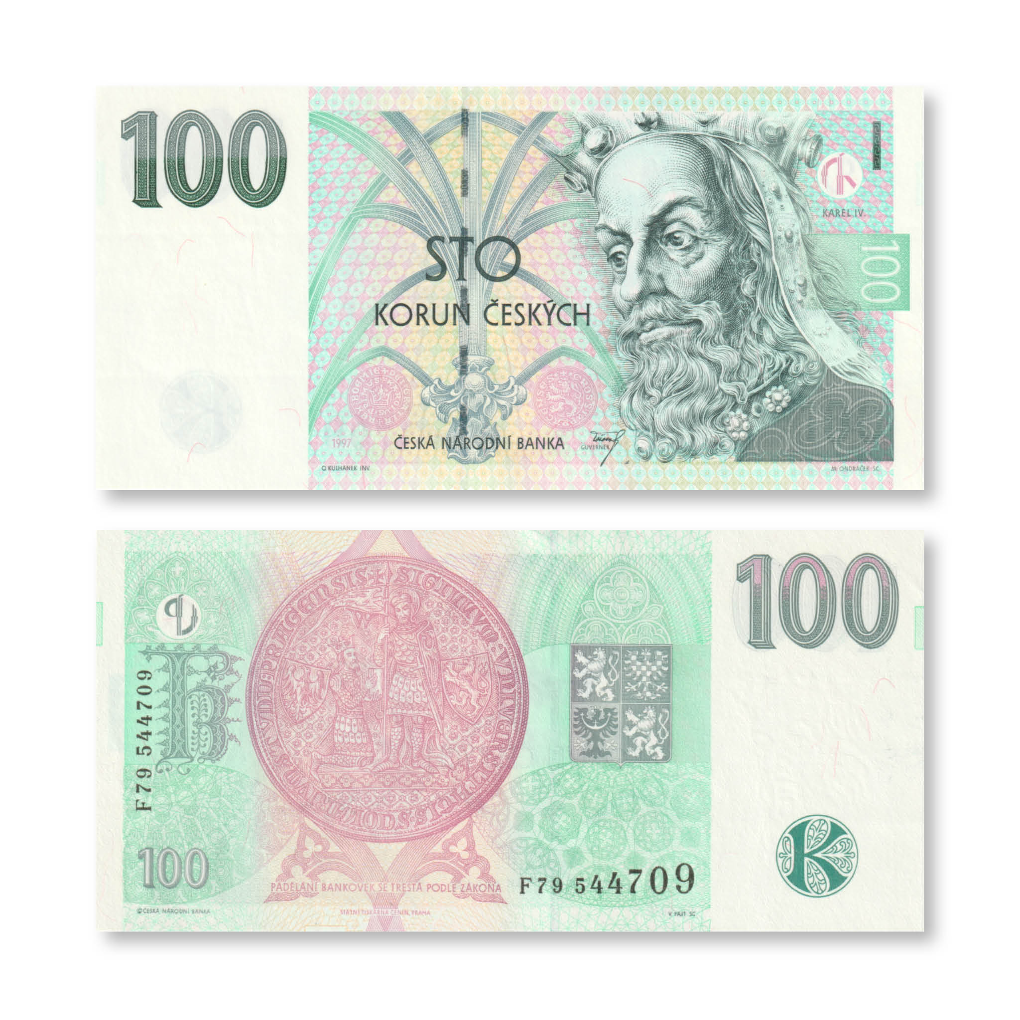 Czech Republic 100 Koruna, 1997, B118a, P18e, UNC - Robert's World Money - World Banknotes