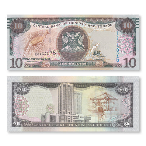 Trinidad & Tobago 10 Dollars, 2006 (2017), B230b, P57b, UNC - Robert's World Money - World Banknotes