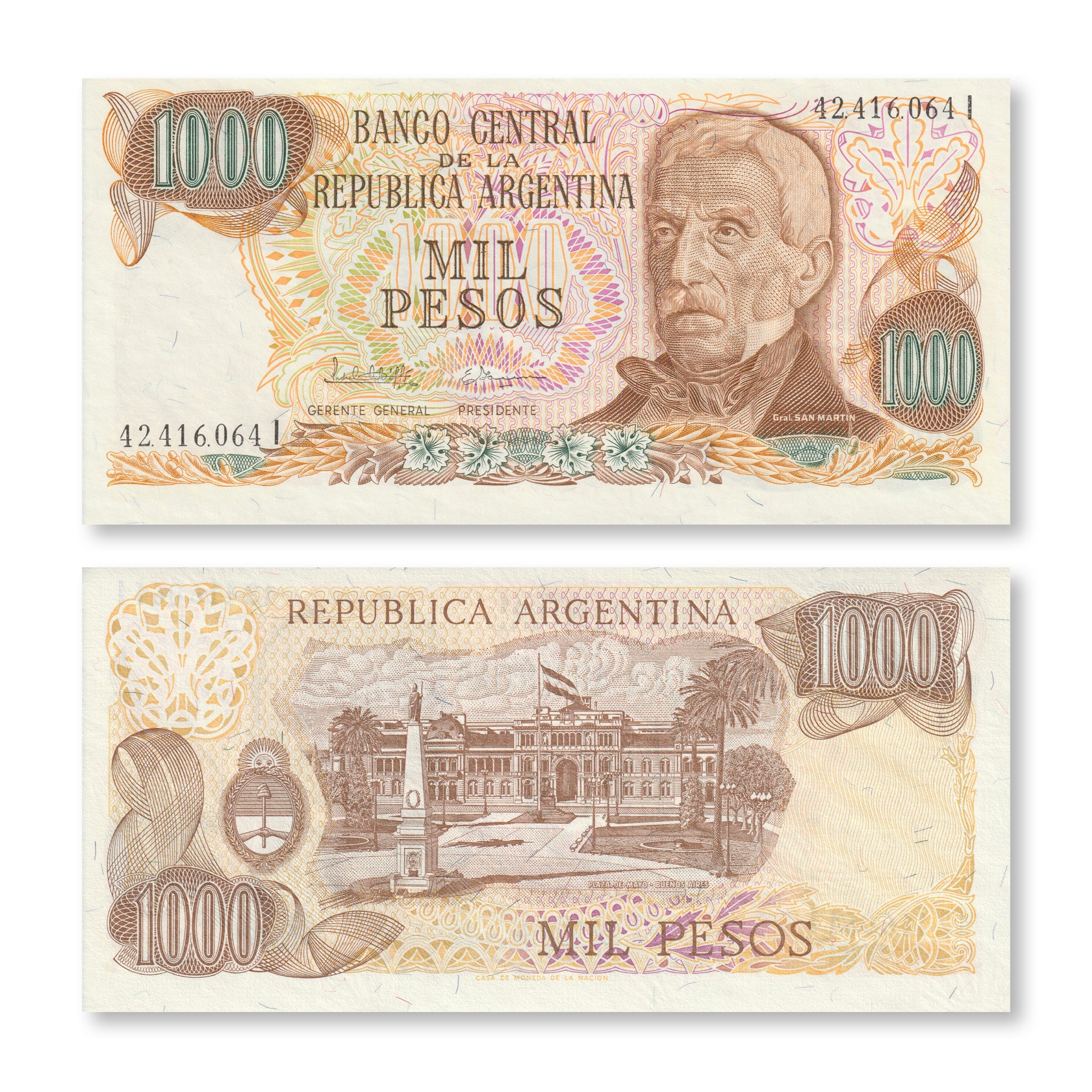 Argentina 1000 Pesos, 1982, B357i, P304d, UNC - Robert's World Money - World Banknotes