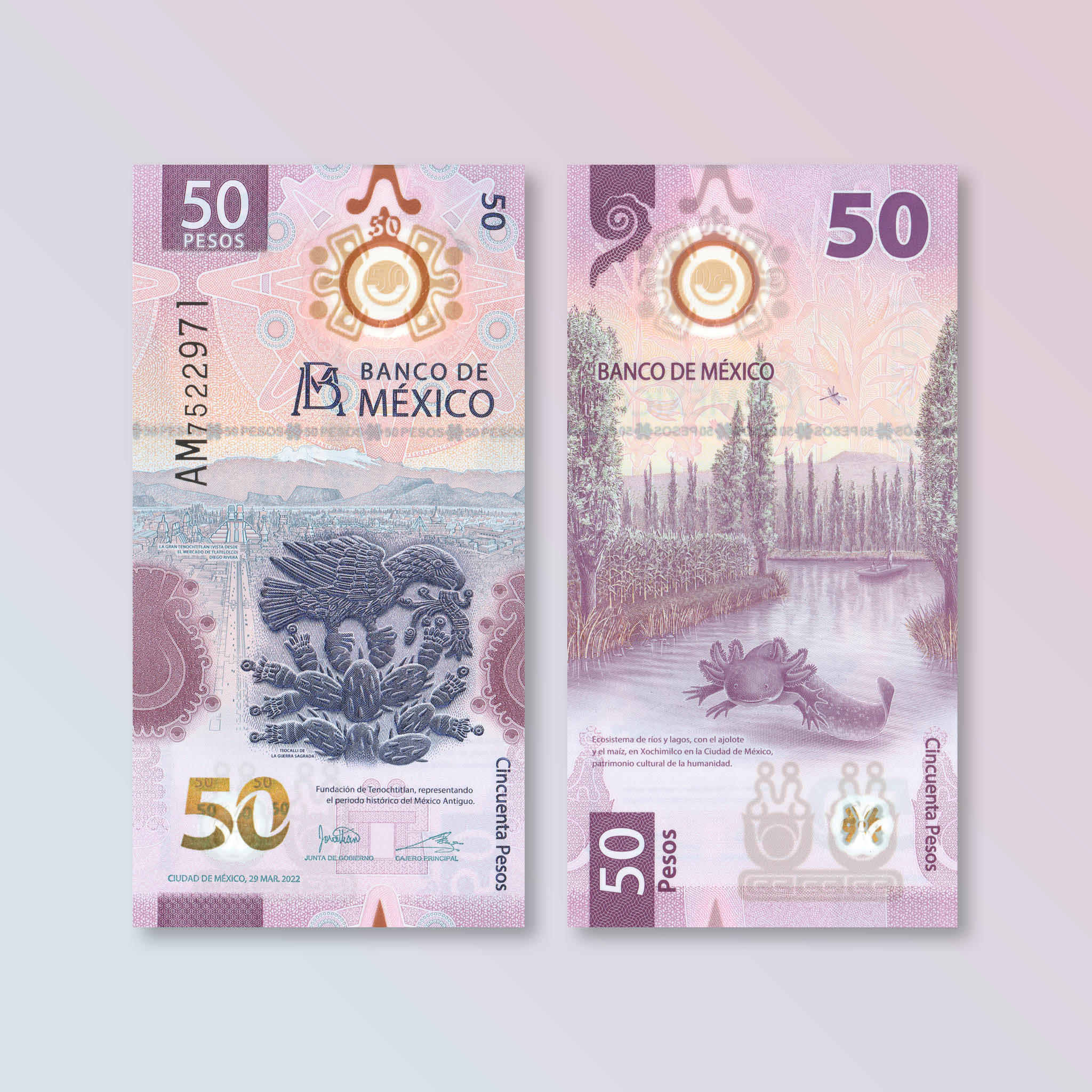 Mexico 50 Pesos, 2022, B714b, IBNS Banknote of the Year 2021, UNC - Robert's World Money - World Banknotes