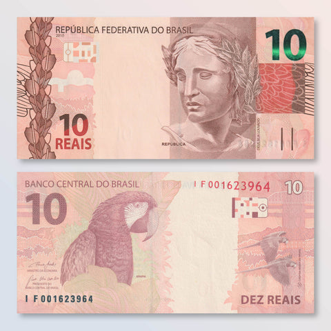 Brazil 10 Reais, 2010 (2019), B876e, P254, UNC - Robert's World Money - World Banknotes