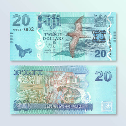 Fiji 20 Dollars, 2013, B528a, P117a, UNC - Robert's World Money - World Banknotes