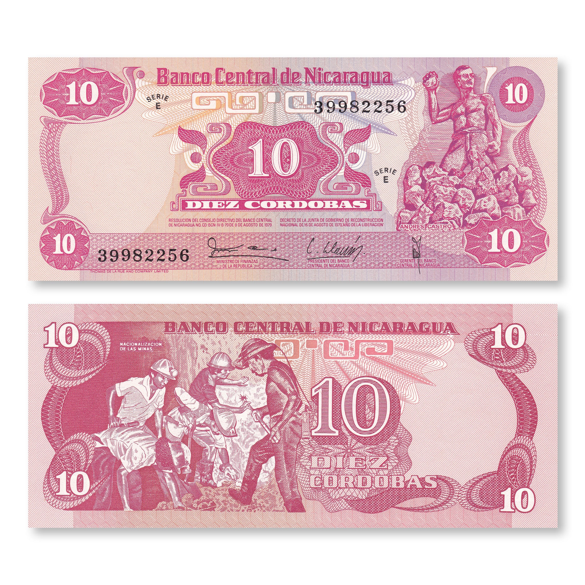 Nicaragua 10 Córdobas, 1979, B428a, P134, UNC - Robert's World Money - World Banknotes