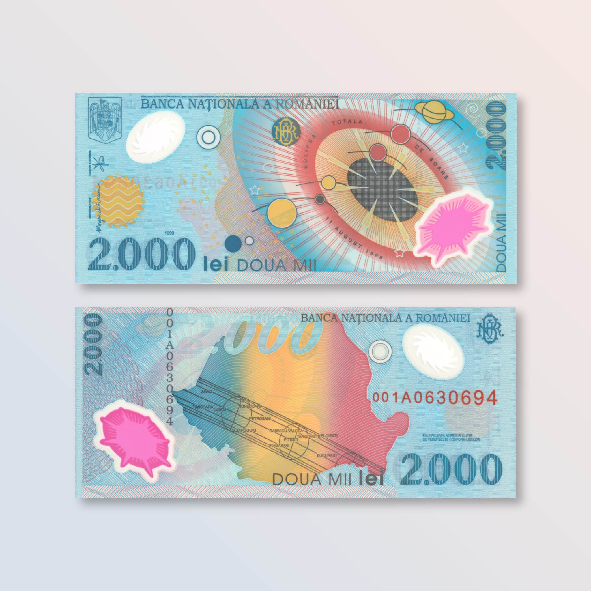 Romania 2000 Lei, 1999, B272a, P111a, UNC - Robert's World Money - World Banknotes