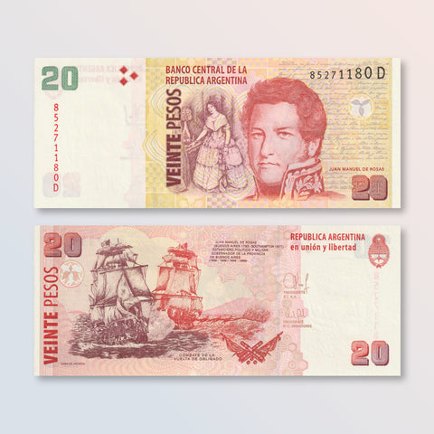 Argentina 20 Pesos, 2014, B408e, P355a, UNC - Robert's World Money - World Banknotes