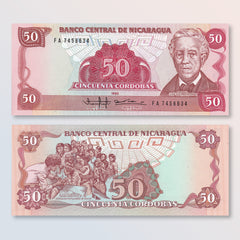 Nicaragua 50 Córdobas, 1985, B447a, P153a, UNC - Robert's World Money - World Banknotes