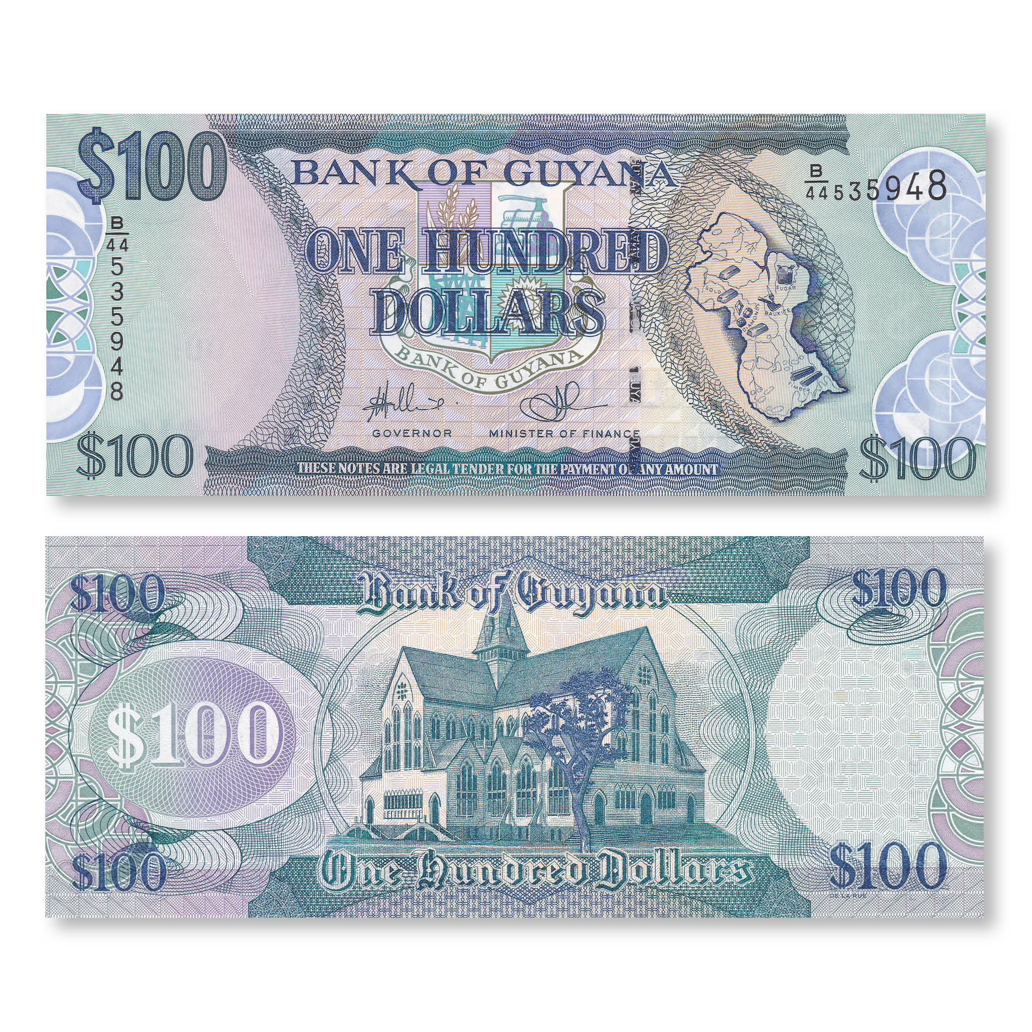 Guyana 100 Dollars, 2006, B114a, P36a, UNC - Robert's World Money - World Banknotes