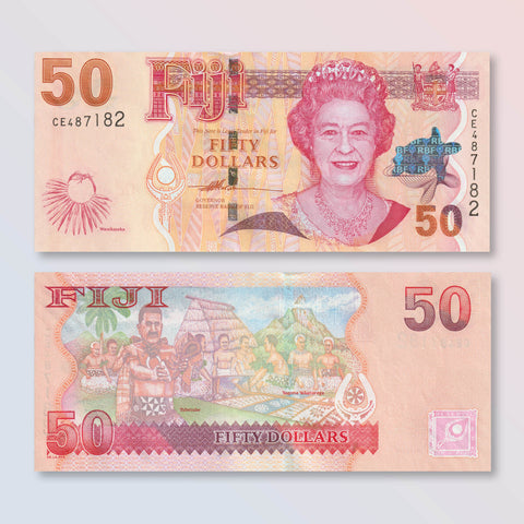 Fiji 50 Dollars, 2007, B524a, P113a, UNC - Robert's World Money - World Banknotes