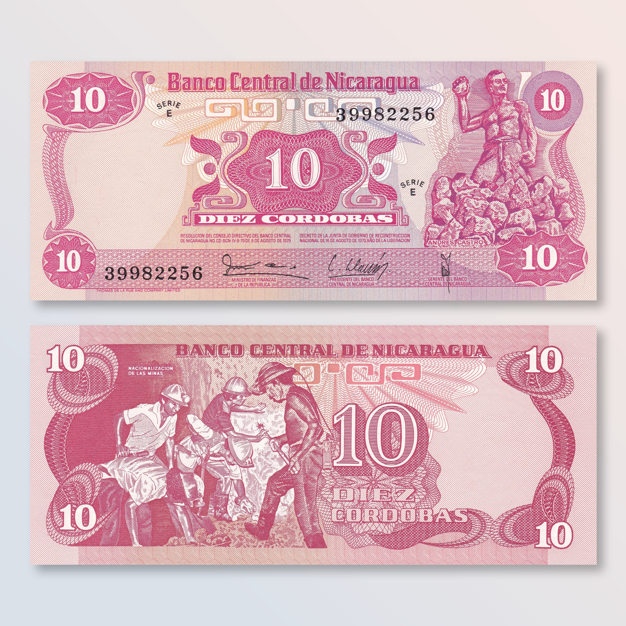 Nicaragua 10 Córdobas, 1979, B428a, P134, UNC - Robert's World Money - World Banknotes