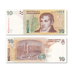Argentina 10 Pesos, 2014, B407g, P354b, UNC - Robert's World Money - World Banknotes