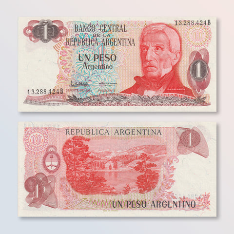 Argentina 1 Peso Argentino, 1984, B364b, P311a, UNC - Robert's World Money - World Banknotes