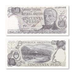 Argentina 50 Pesos, 1977, B354d, P301a, UNC - Robert's World Money - World Banknotes
