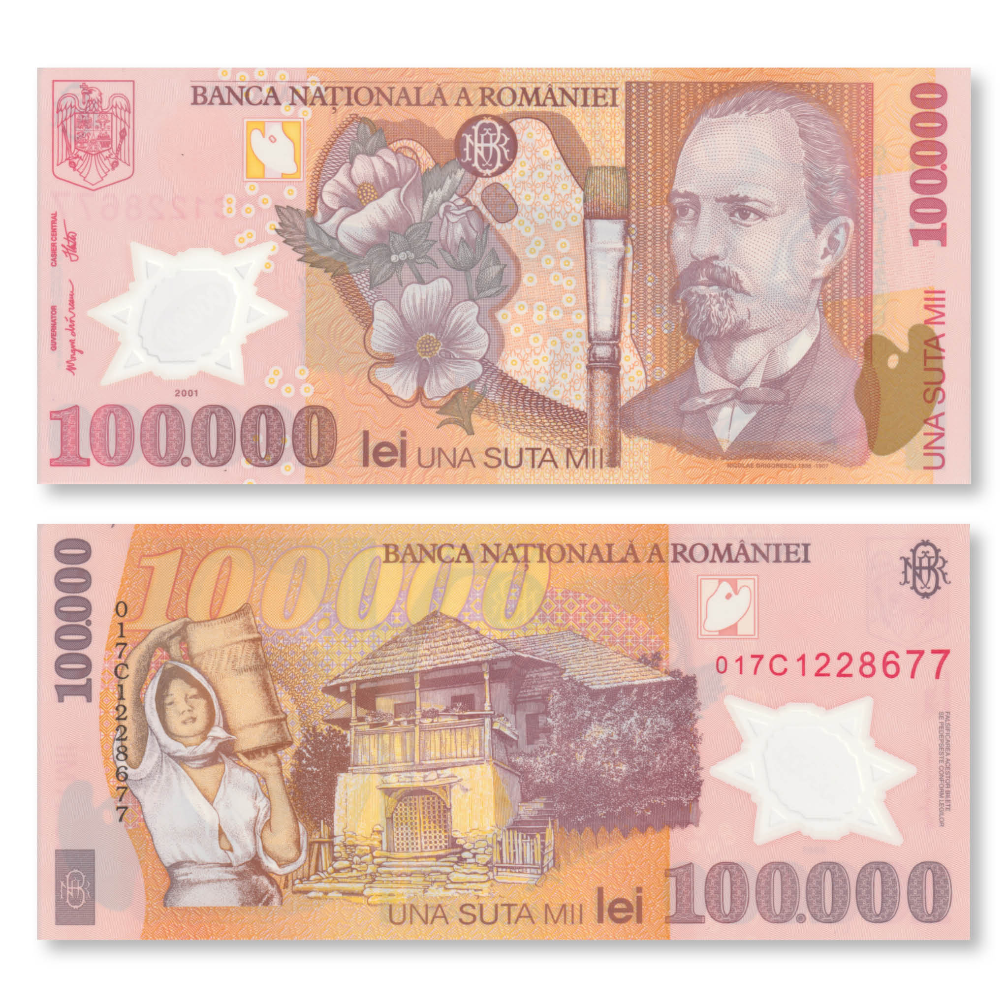 Romania 100000 Lei, 2001/(20)04, B275d, P114a, UNC - Robert's World Money - World Banknotes