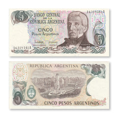 Argentina 5 Pesos Argentinos, 1983, B365a, P312a, UNC - Robert's World Money - World Banknotes