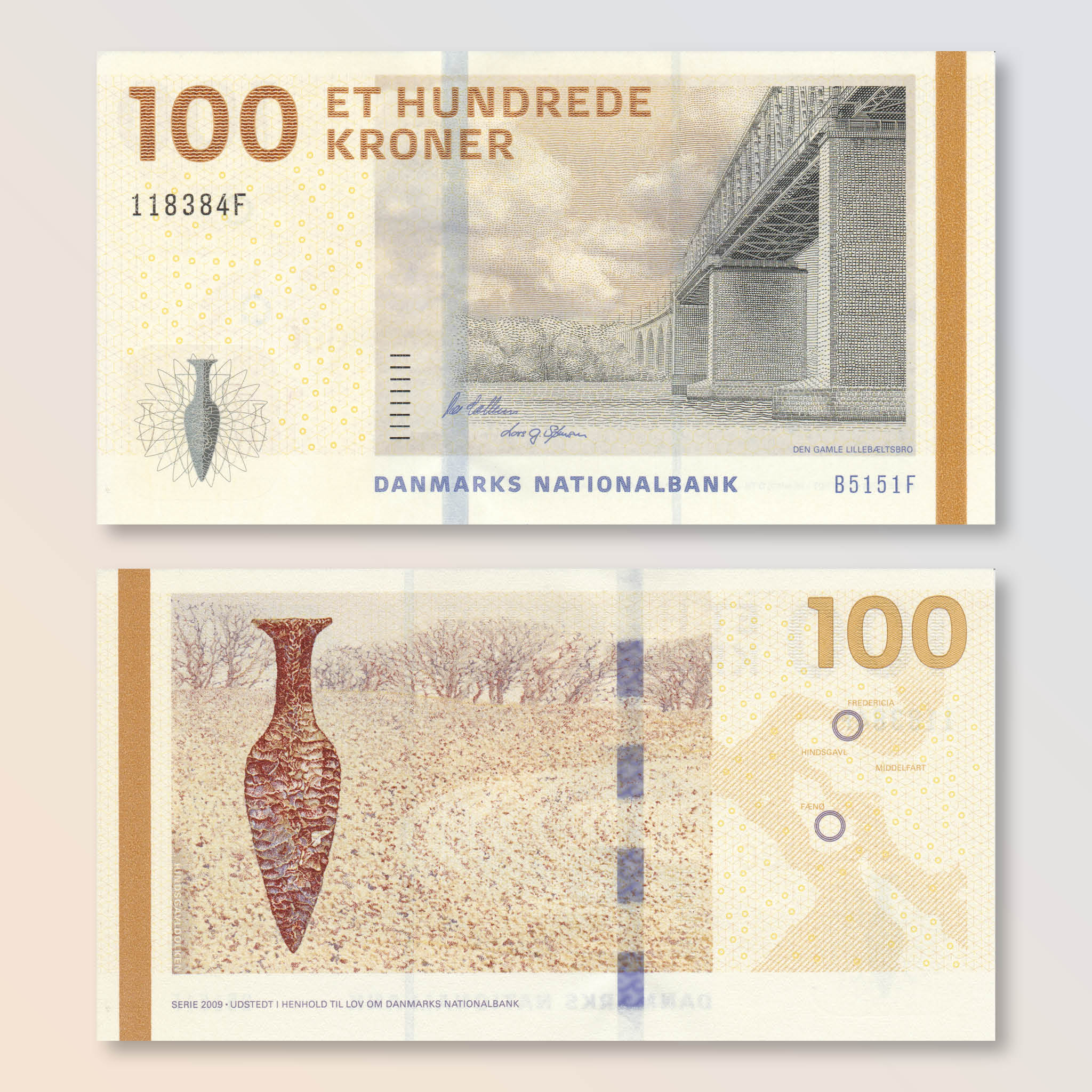 Denmark 100 Kroner, 2015, B936d, P66d, UNC - Robert's World Money - World Banknotes