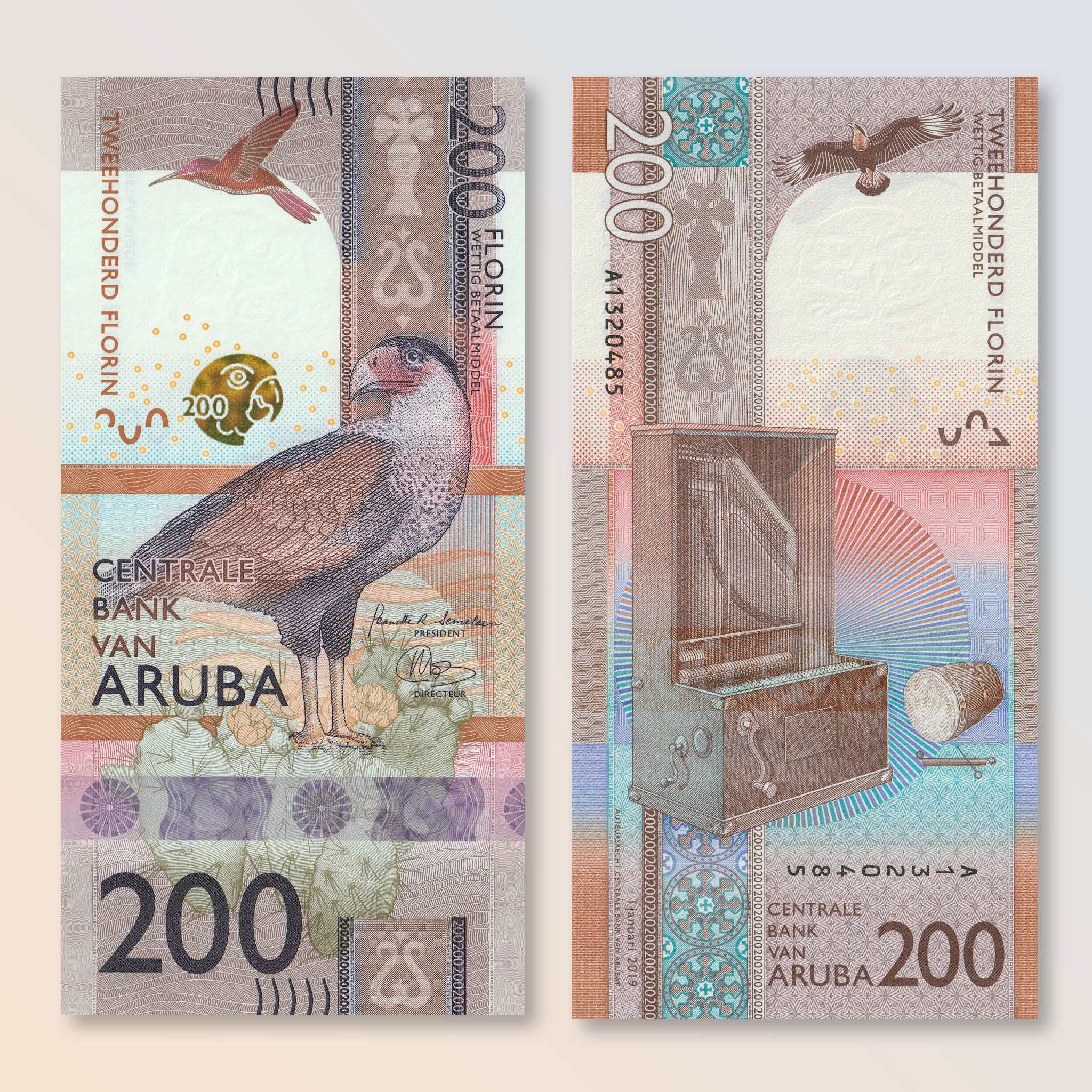 Aruba 200 Florin, 2019, B125a, UNC - Robert's World Money - World Banknotes