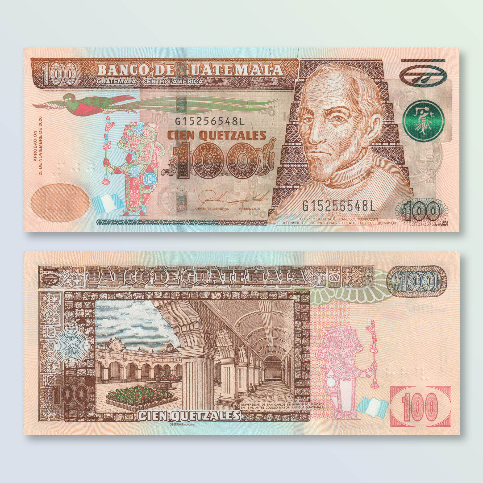 Guatemala 100 Quetzales, 2020, B601m, P126, UNC - Robert's World Money - World Banknotes