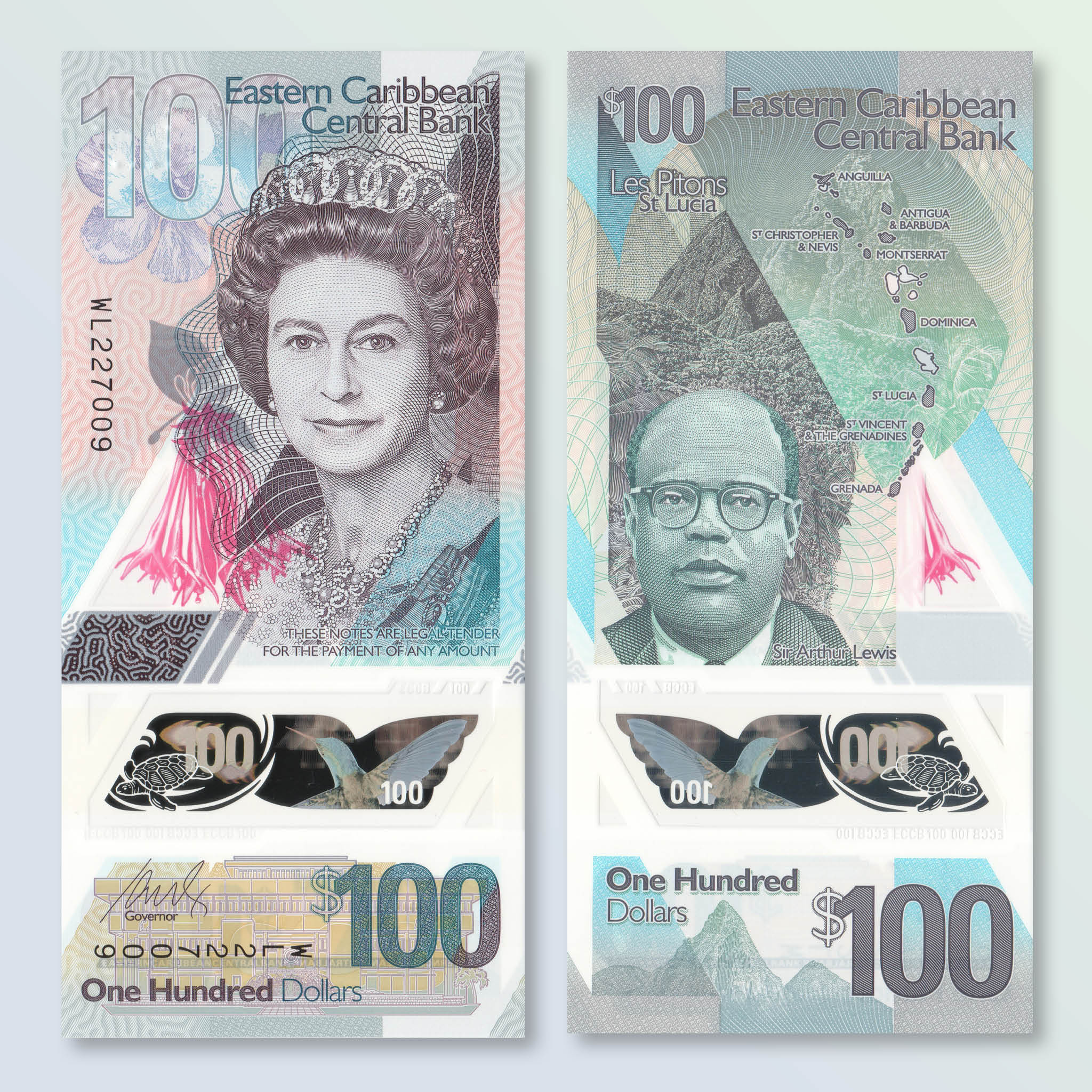 East Caribbean States 100 Dollars, 2019, B244a, UNC - Robert's World Money - World Banknotes
