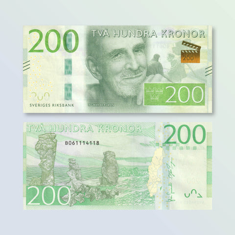 Sweden 200 Kronor, 2015, P72, UNC - Robert's World Money - World Banknotes