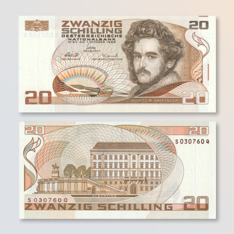 Austria 20 Schilling, 1986, B253a, P148, UNC - Robert's World Money - World Banknotes