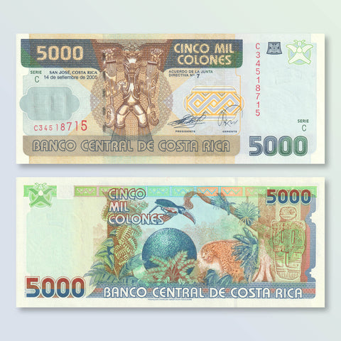 Costa Rica 5000 Colones, 2005, B550c, P268Ab, UNC - Robert's World Money - World Banknotes